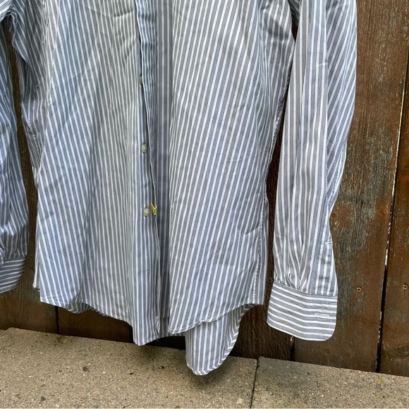 RALPH LAUREN Men’s Classic Fit Black White Stripe Long Sleeve 16 34/35 - Picture 9 of 13